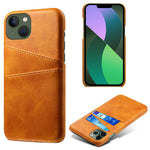 Dual Card Slots Phone Cover for iPhone 15 Plus, Anti-scratch PU Leather Coated PC Protective Back Case