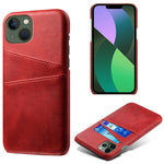 Dual Card Slots Phone Cover for iPhone 15 Plus, Anti-scratch PU Leather Coated PC Protective Back Case