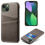 Dual Card Slots Phone Cover for iPhone 15 Plus, Anti-scratch PU Leather Coated PC Protective Back Case