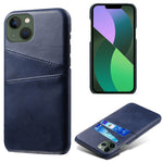 Dual Card Slots Phone Cover for iPhone 15 Plus, Anti-scratch PU Leather Coated PC Protective Back Case