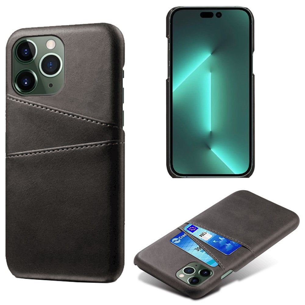 Phone Cover for iPhone 15 Pro , PU Leather Coated PC Protective Back Case with Dual Card Slots