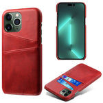 Phone Cover for iPhone 15 Pro , PU Leather Coated PC Protective Back Case with Dual Card Slots