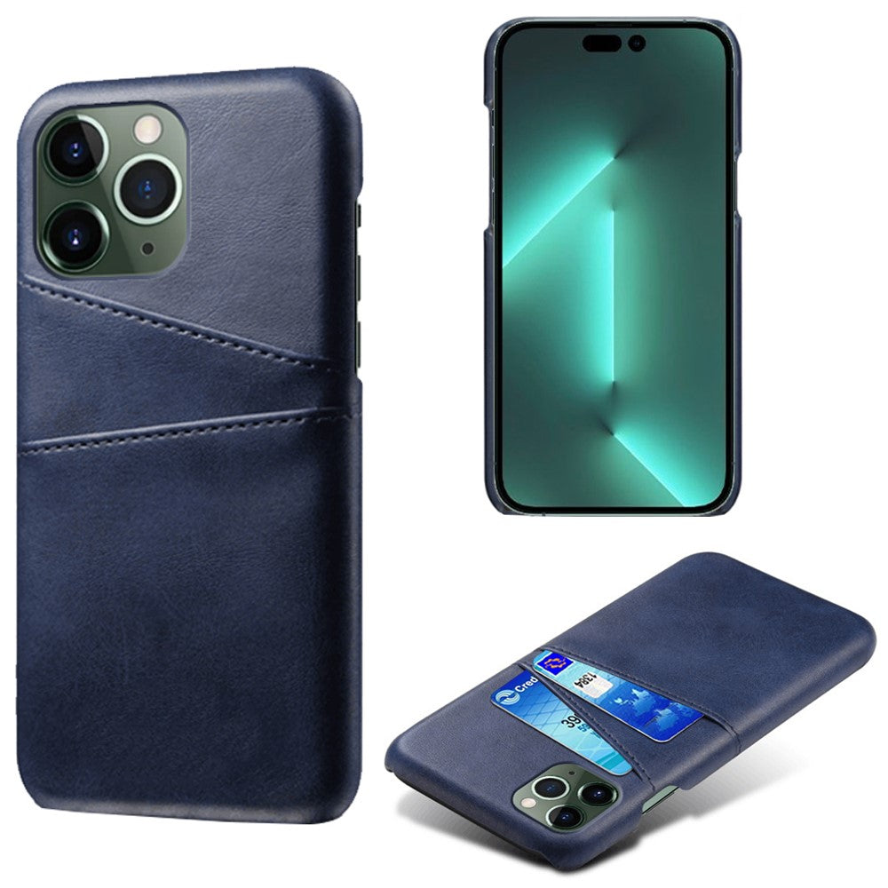 Phone Cover for iPhone 15 Pro , PU Leather Coated PC Protective Back Case with Dual Card Slots
