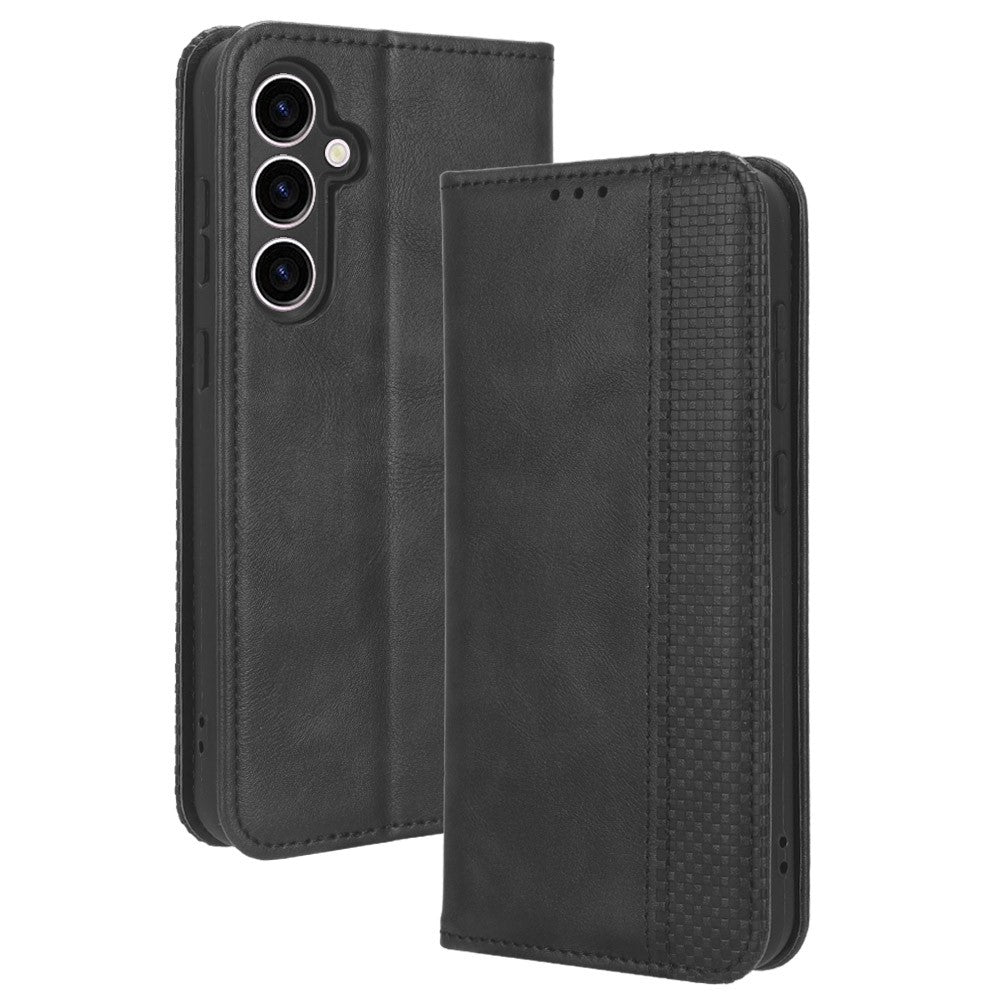 Stand Wallet Phone Case for Samsung Galaxy S23 FE , Retro PU Leather Protective Phone Cover