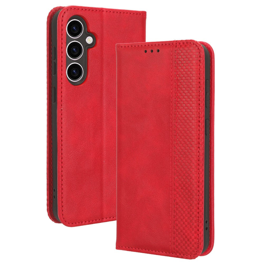 Stand Wallet Phone Case for Samsung Galaxy S23 FE , Retro PU Leather Protective Phone Cover