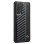 LC.IMEEKE Phone Case for Samsung Galaxy A32 5G / M32 5G , Carbon Fiber Texture PU Leather Coated TPU+EVA Cover