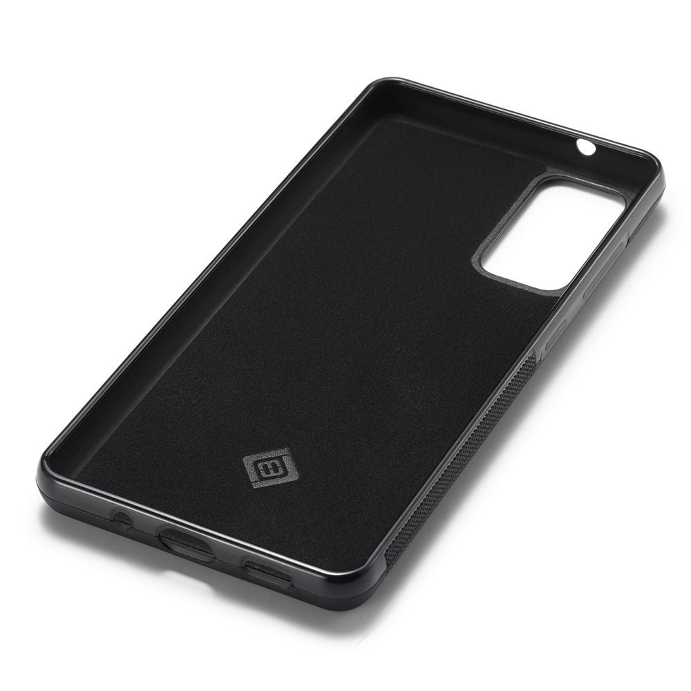 LC.IMEEKE Phone Case for Samsung Galaxy A32 5G / M32 5G , Carbon Fiber Texture PU Leather Coated TPU+EVA Cover