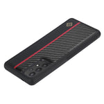 LC.IMEEKE Phone Case for Samsung Galaxy A32 5G / M32 5G , Carbon Fiber Texture PU Leather Coated TPU+EVA Cover