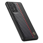 LC.IMEEKE Phone Case for Samsung Galaxy A32 5G / M32 5G , Carbon Fiber Texture PU Leather Coated TPU+EVA Cover