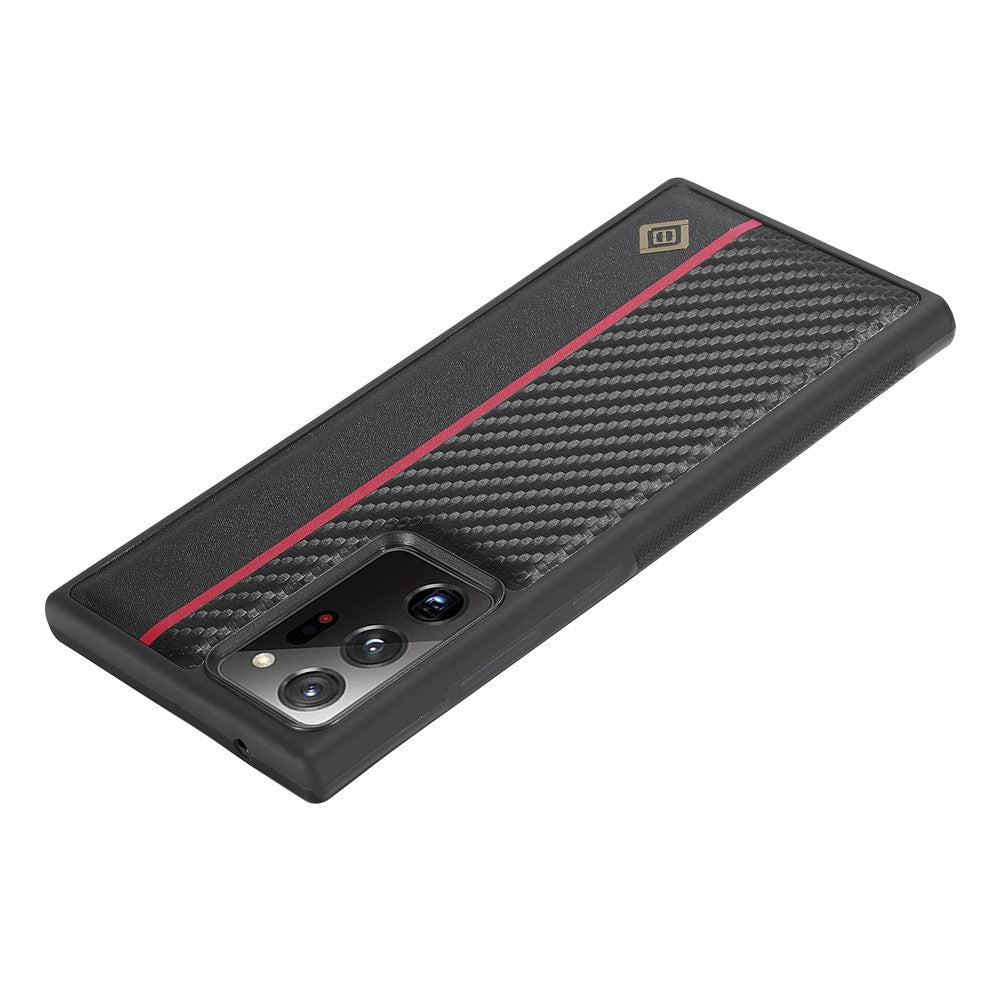 LC.IMEEKE kolfiberstruktureret, ridsefast cover til Samsung Galaxy Note20 Ultra / Note20 Ultra 5G, mobilcover i PU-læder+TPU+EVA