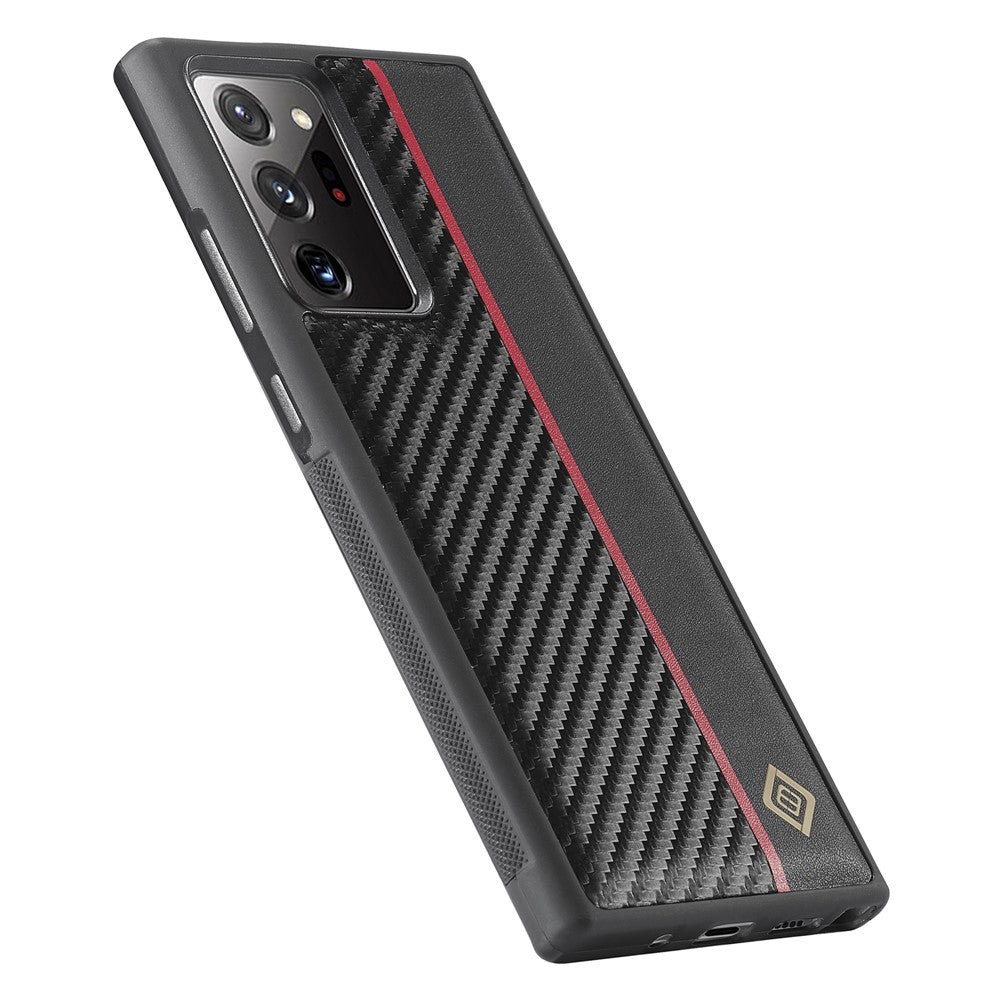 LC.IMEEKE kolfiberstruktureret, ridsefast cover til Samsung Galaxy Note20 Ultra / Note20 Ultra 5G, mobilcover i PU-læder+TPU+EVA