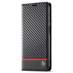 LC.IMEEKE För Samsung Galaxy S23 FE Läderfodral Kolfibertextur Plånboksfodral