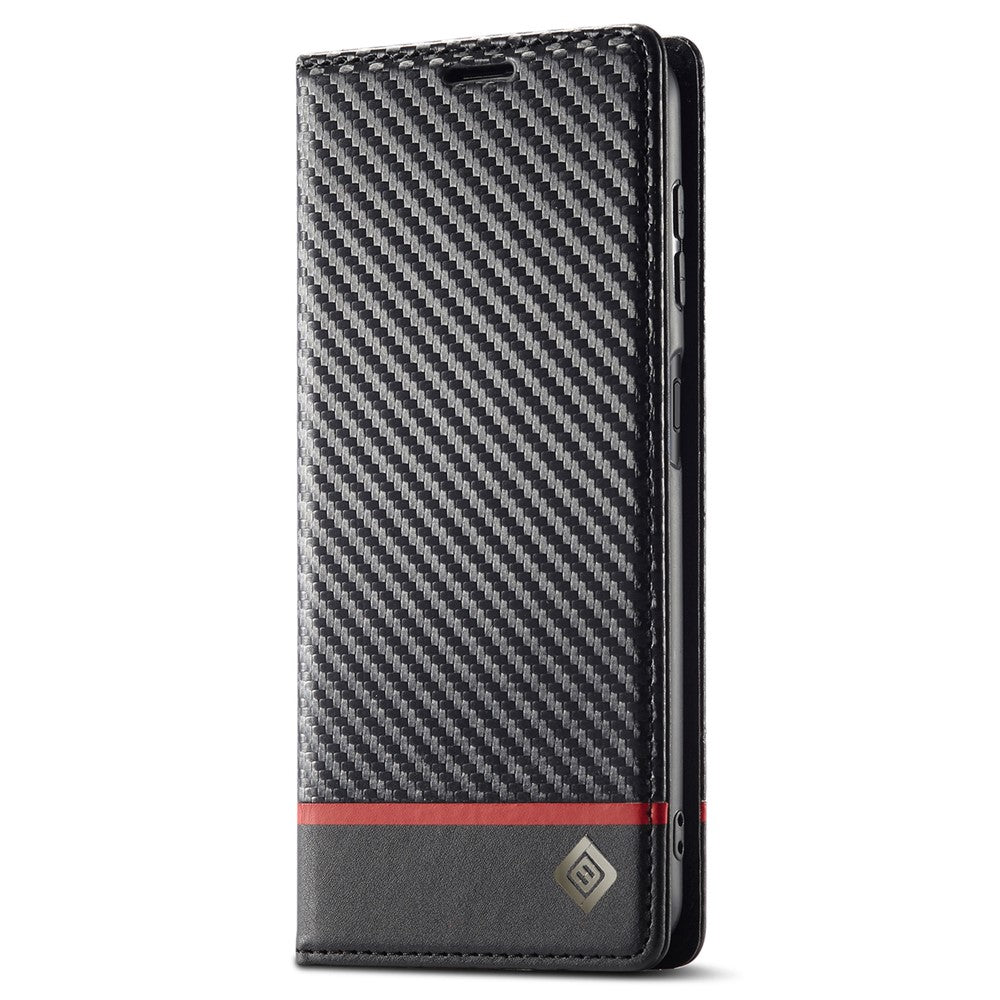 LC.IMEEKE För Samsung Galaxy S23 FE Läderfodral Kolfibertextur Plånboksfodral
