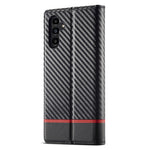 LC.IMEEKE För Samsung Galaxy S23 FE Läderfodral Kolfibertextur Plånboksfodral