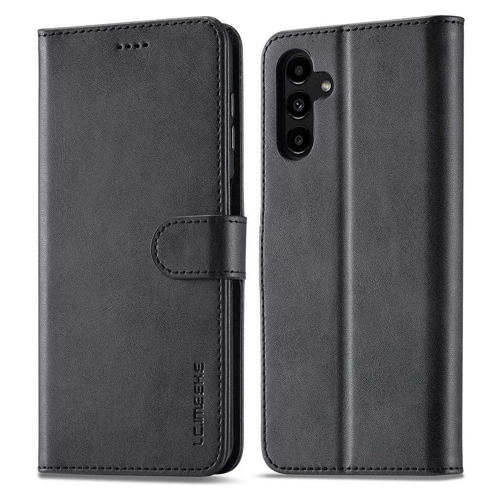 LC.IMEEKE For Samsung Galaxy S23 FE Wallet Case PU Leather Calf Texture Stand Flip Cover