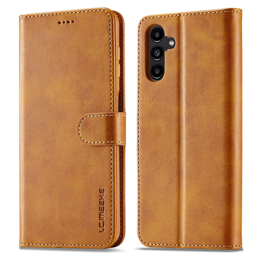 LC.IMEEKE For Samsung Galaxy S23 FE Wallet Case PU Leather Calf Texture Stand Flip Cover