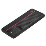 LC.IMEEKE-cover med kulfibertekstur til Samsung Galaxy S20 4G / 5G, ridsefast mobilcover i PU-læder + TPU + EVA