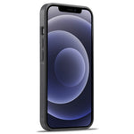 LC.IMEEKE For iPhone 12 mini PU Leather Coated TPU+EVA Phone Case Shock Absorption Carbon Fiber Texture Cover
