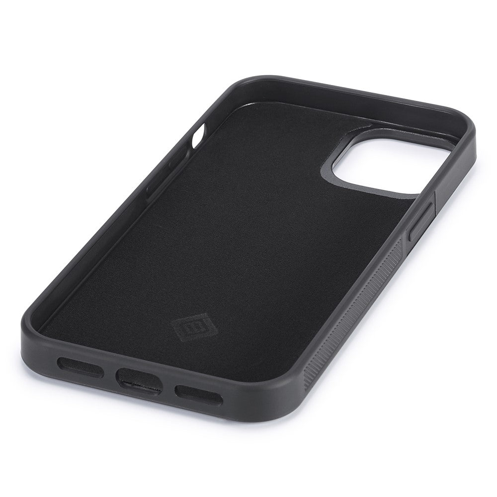 LC.IMEEKE For iPhone 12 mini PU Leather Coated TPU+EVA Phone Case Shock Absorption Carbon Fiber Texture Cover