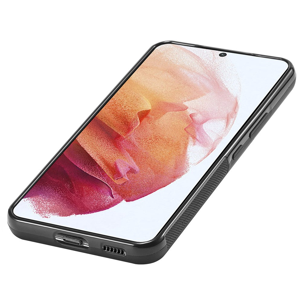 LC.IMEEKE til Samsung Galaxy S21 4G / 5G cover med kulfibertekstur, PU-læderbelagt TPU+EVA, stødsikkert mobilcover
