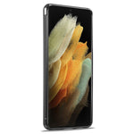 LC.IMEEKE För Samsung Galaxy S21 Ultra 5G Stötdämpande mobilskal PU-läder+TPU+EVA Kolfibertexturskydd