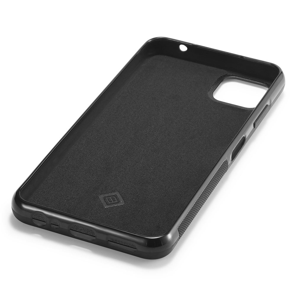 LC.IMEEKE Cell Phone Case for Samsung Galaxy A22 5G (EU Version), Carbon Fiber Texture Leather+TPU+EVA Slim Cover