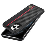 LC.IMEEKE For iPhone 11 Pro Anti-Scratch Phone Cover Carbon Fiber Texture PU Leather+TPU+EVA Shell