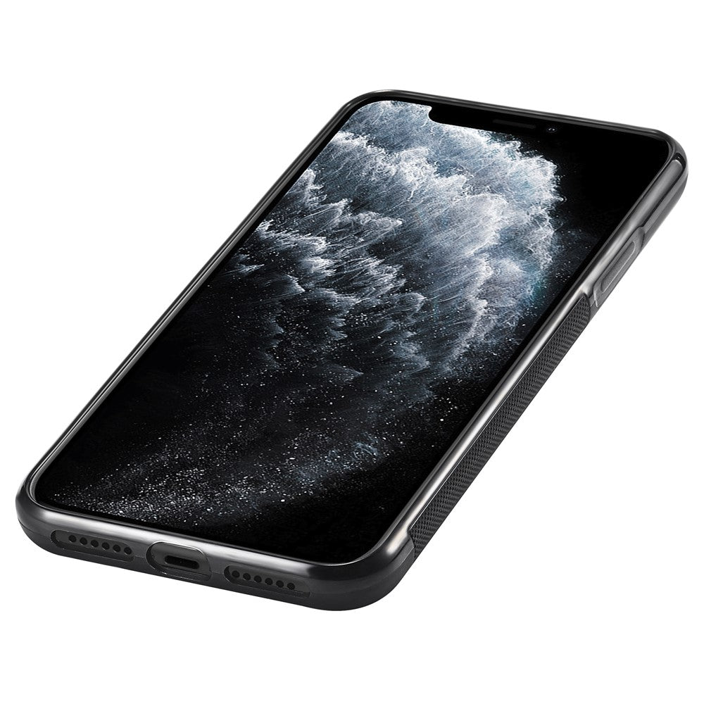 LC.IMEEKE til iPhone 11 Pro Max cover kulfiberstruktur PU-læder+TPU+EVA-skal