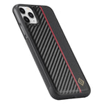 LC.IMEEKE til iPhone 11 Pro Max cover kulfiberstruktur PU-læder+TPU+EVA-skal