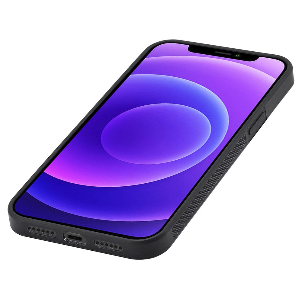 LC.IMEEKE Til iPhone 12 Pro Max Cover Med Kulfiber-Tekstur PU Læder+TPU+EVA Mobiltelefoncover