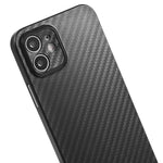 Til iPhone 12 6,1 tommer Supertyndt cover med kulfibertekstur PC-bagside (præcis udskæring til kameralinse)