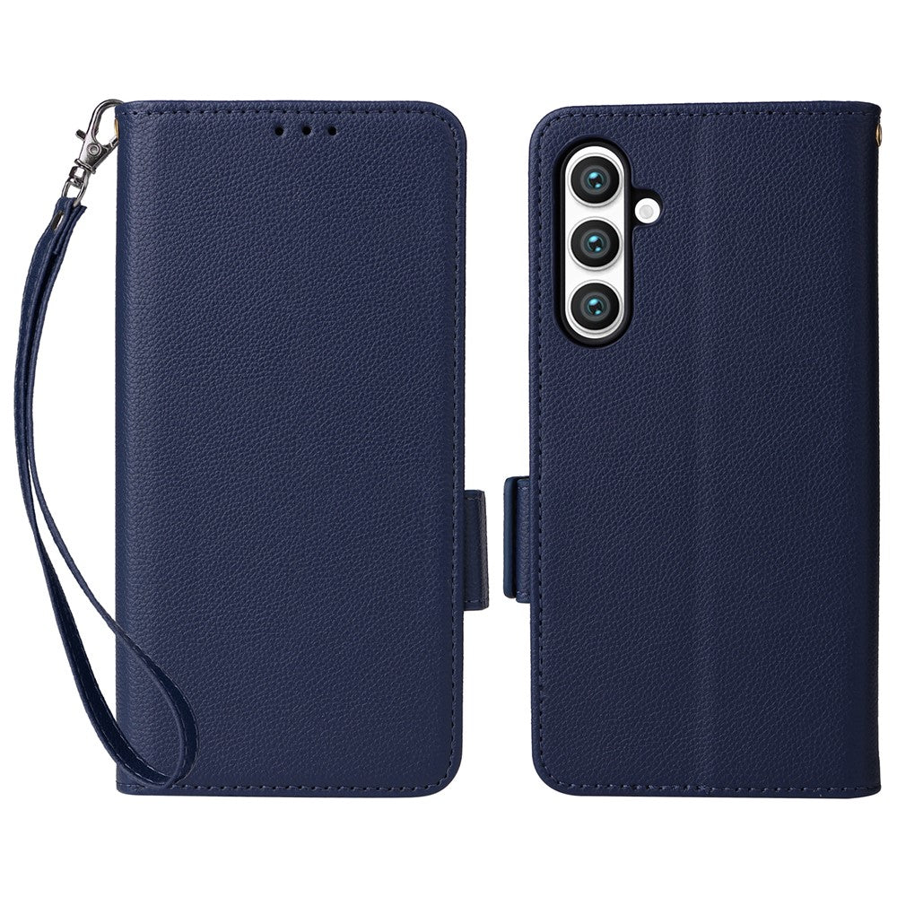For Samsung Galaxy S23 FE Anti-scratch Litchi Texture PU Leather Case Wallet Stand Phone Cover with Strap