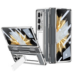 For Honor Magic V2 5G Hard PC Phone Case Folding Kickstand Full Body Protection Cover with Tempered Glass Film