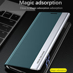 For Samsung Galaxy S23 FE PU Leather+PC Electroplating Phone Cover Drop Protection Stand Case