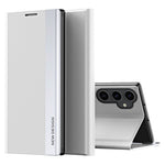 For Samsung Galaxy S23 FE PU Leather+PC Electroplating Phone Cover Drop Protection Stand Case