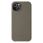 MELKCO For iPhone 14 Plus Anti-drop Cell Phone Case Genuine Cow Leather Coated PC Cover