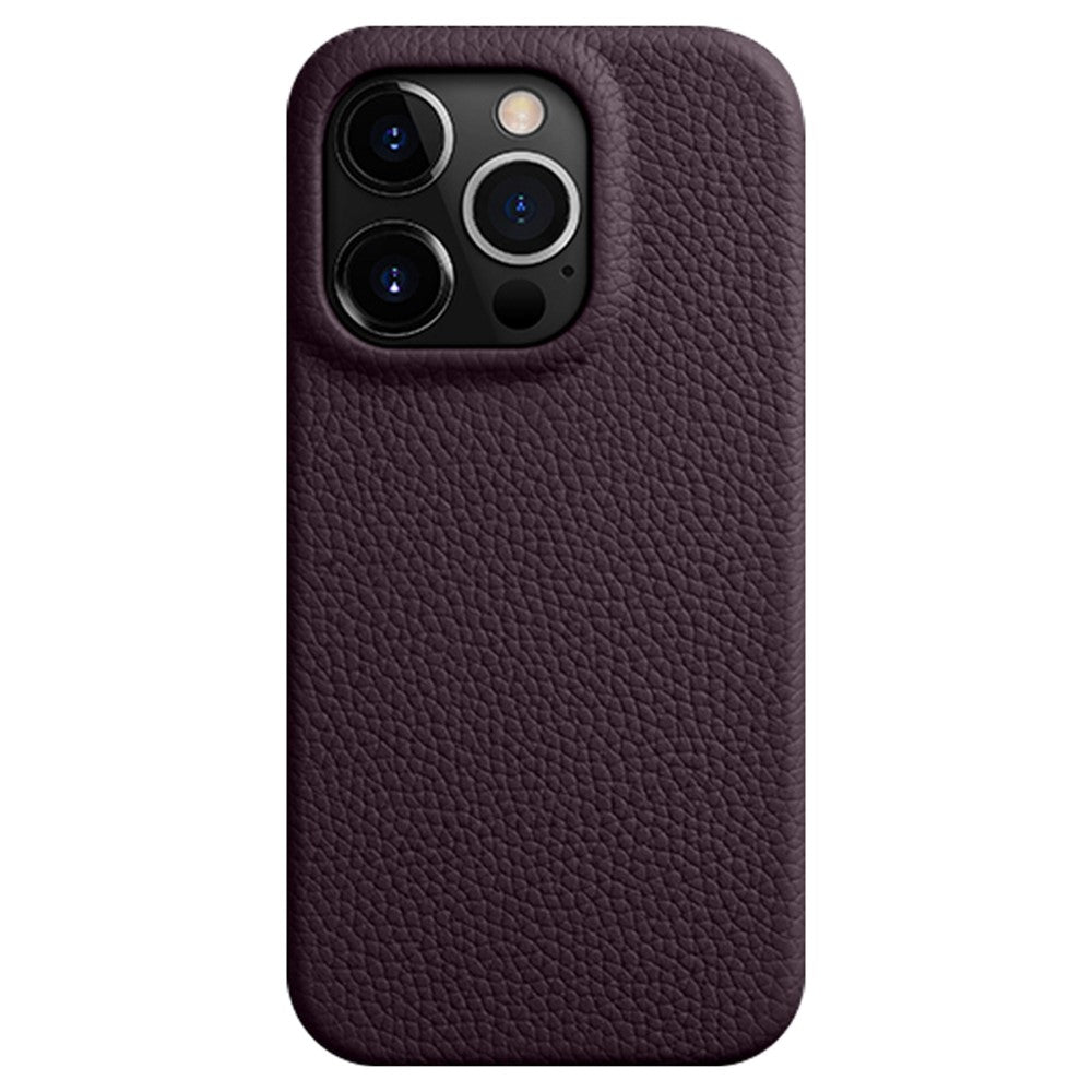 MELKCO Til iPhone 14 Pro Ægte Koskindbelagt PC Telefoncover Magnetisk Faldsikret Cover