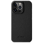 MELKCO Till iPhone 13 Pro Max 6,7 tum Stort utskuret mobilskal i äkta koläder + PC-fodral