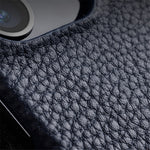 MELKCO For iPhone 13 Pro Max 6.7 inch Large Cutout Phone Case Genuine Cow Leather+PC Cover