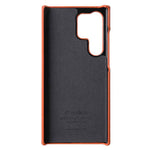 MELKCO Incomplete Cover for Samsung Galaxy S23 Ultra , Genuine Cow Leather Coated PC Phone Shell