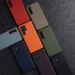 MELKCO Incomplete Cover for Samsung Galaxy S23 Ultra , Genuine Cow Leather Coated PC Phone Shell