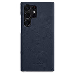MELKCO Incomplete Cover for Samsung Galaxy S23 Ultra , Genuine Cow Leather Coated PC Phone Shell