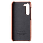 MELKCO For Samsung Galaxy S22 5G Genuine Cow Leather Coated PC Phone Shell Incomplete Cover