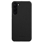MELKCO For Samsung Galaxy S22 5G Genuine Cow Leather Coated PC Phone Shell Incomplete Cover