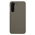 MELKCO For Samsung Galaxy S22 5G Genuine Cow Leather Coated PC Phone Shell Incomplete Cover