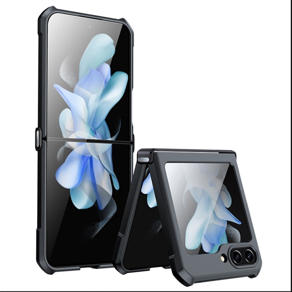XUNDD til Samsung Galaxy Z Flip5 5G Akryl+TPU Telefoncover med Glas+Beskyttelsesbarre