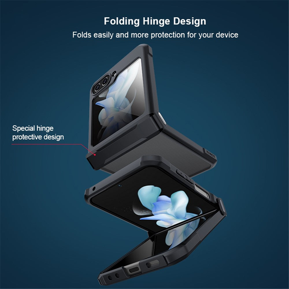 XUNDD til Samsung Galaxy Z Flip5 5G Akryl+TPU Telefoncover med Glas+Beskyttelsesbarre