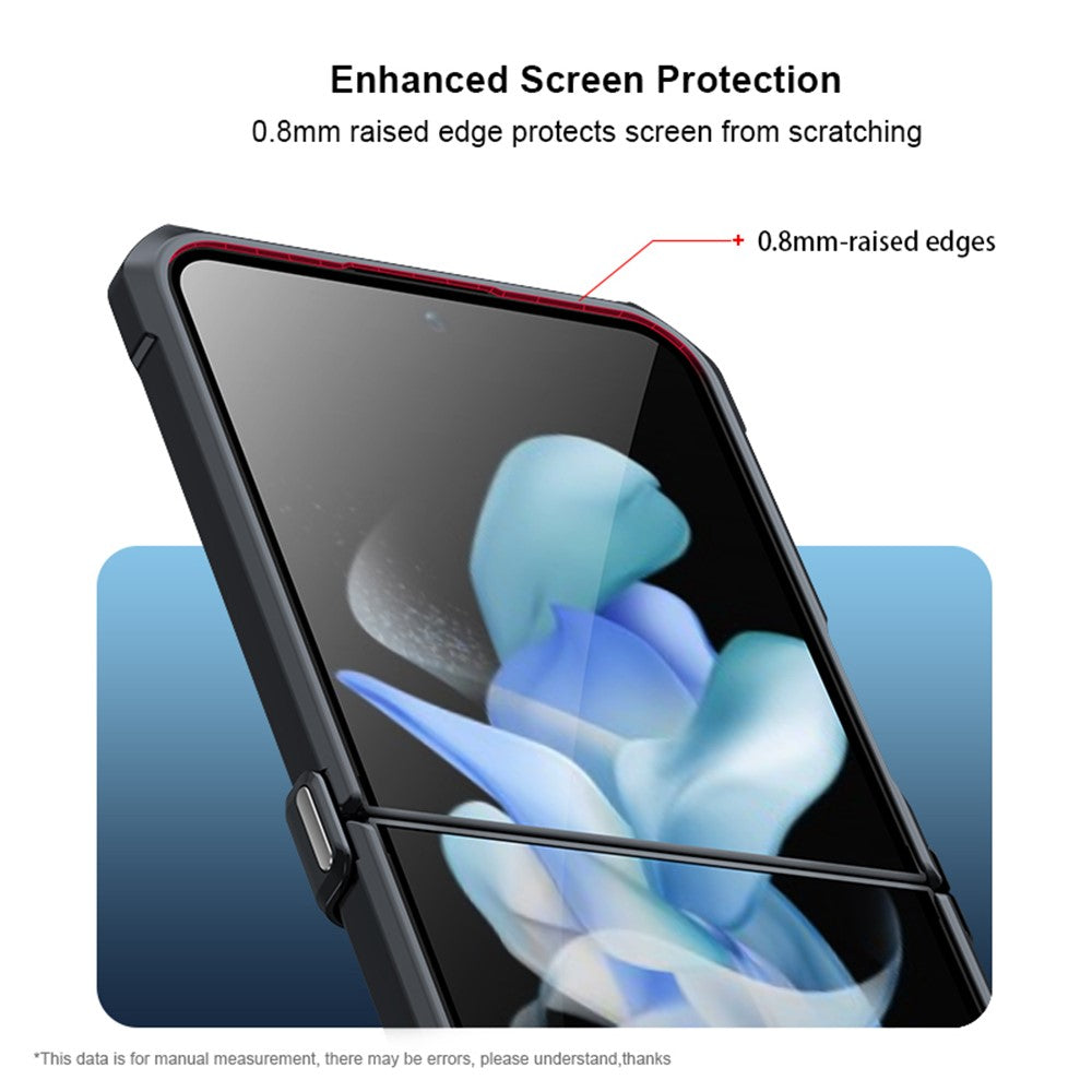 XUNDD til Samsung Galaxy Z Flip5 5G Akryl+TPU Telefoncover med Glas+Beskyttelsesbarre