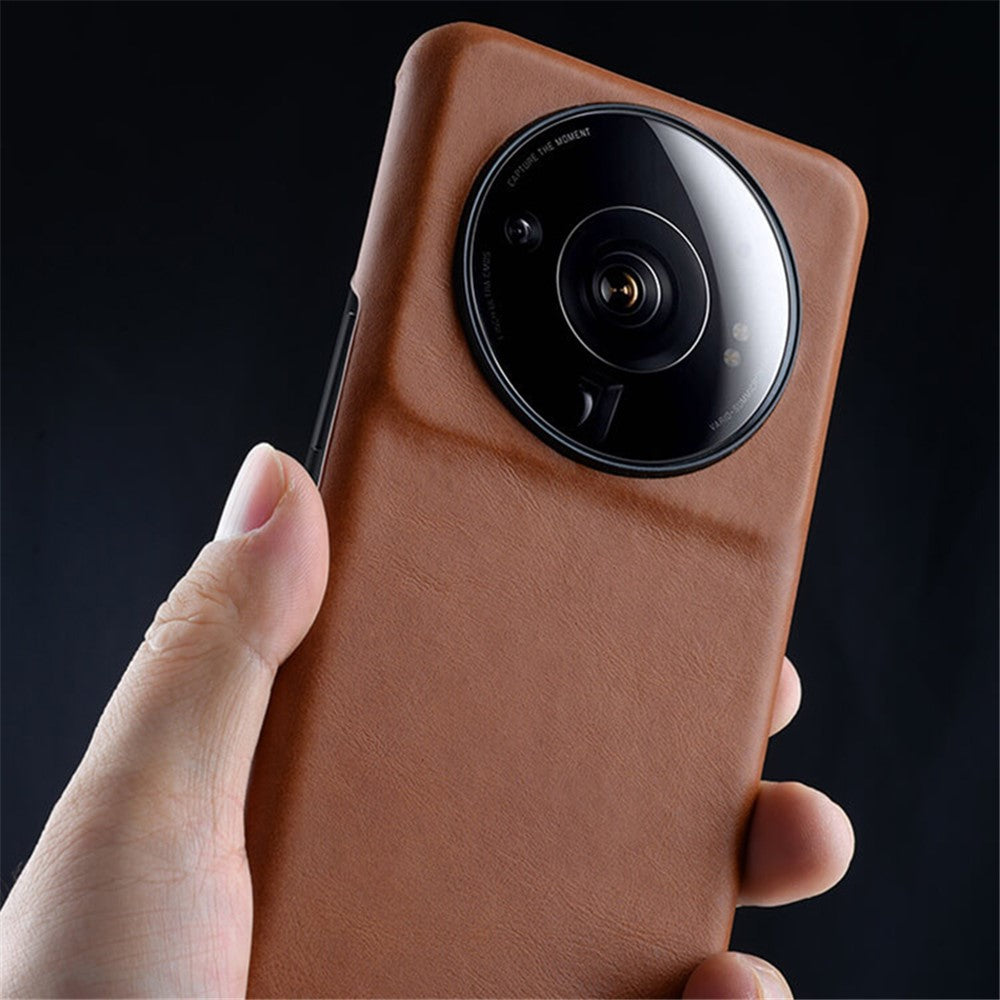 MELKCO For Xiaomi 12S Ultra 5G Anti-scratch Phone Cover Incomplete Waxy Genuine Cow Leather Coated PC Case