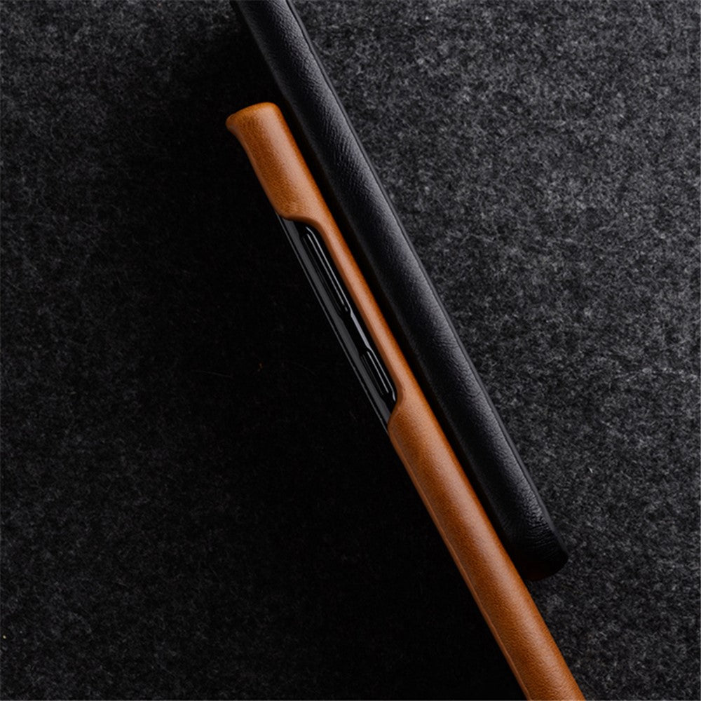 MELKCO For Xiaomi 12S Ultra 5G Anti-scratch Phone Cover Incomplete Waxy Genuine Cow Leather Coated PC Case